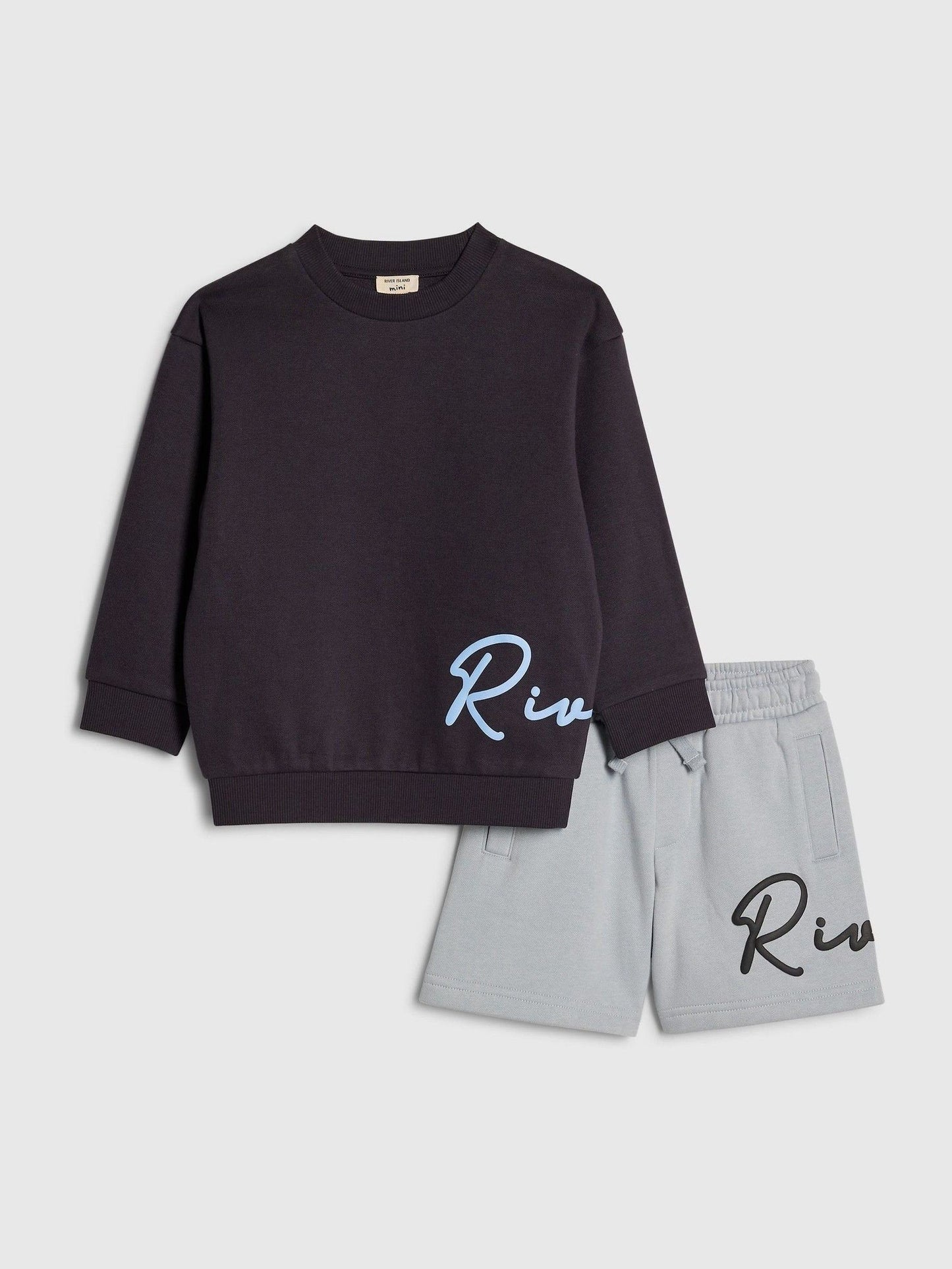 Dsiney Kidz - River Island Blue Colourblock Sweatshirt & Shorts Set image 1