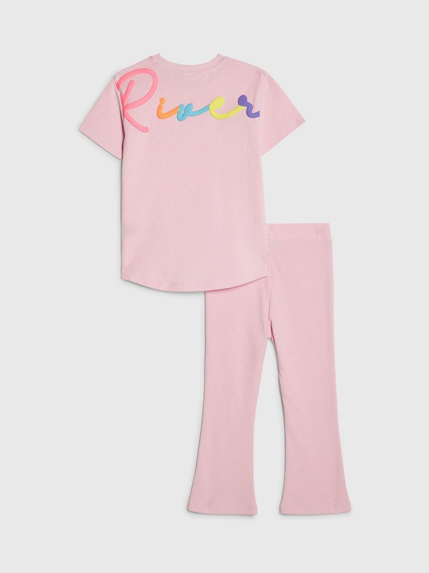 River Island Pink River T-Shirt & Kickflare Set image 3