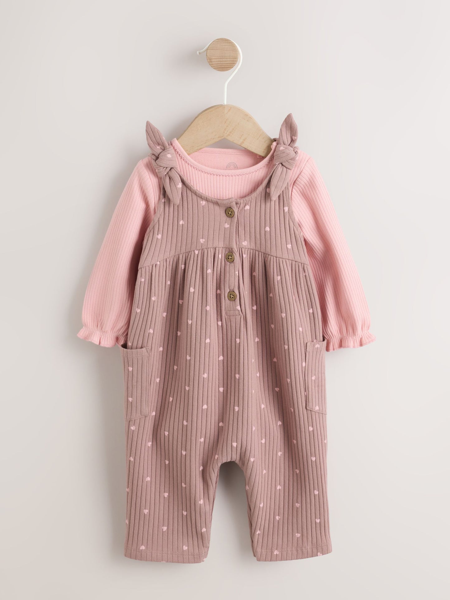 Chocolate Brown Spot Jersey Dungaree and Bodysuit Baby Set 2 Piece (0mths-2yrs) image 4