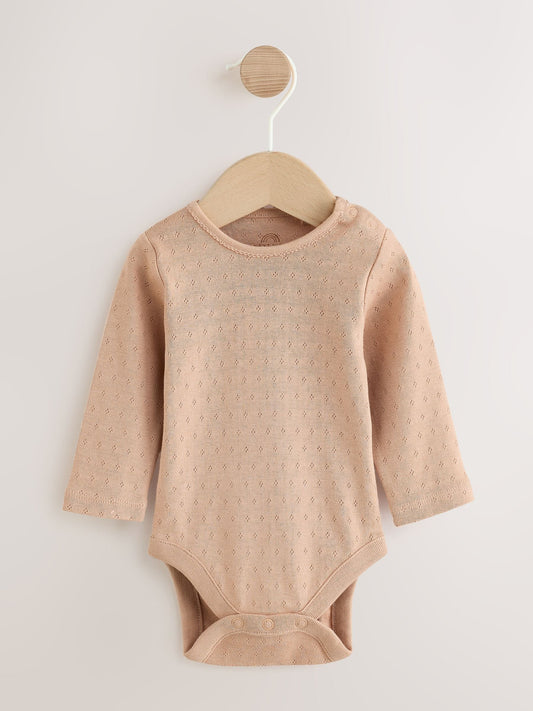 Ecru/Brown Spot Baby Long Sleeve Bodysuit, Bubble Skirt And Tights 3 Piece Set (0mths-2yrs) image 2