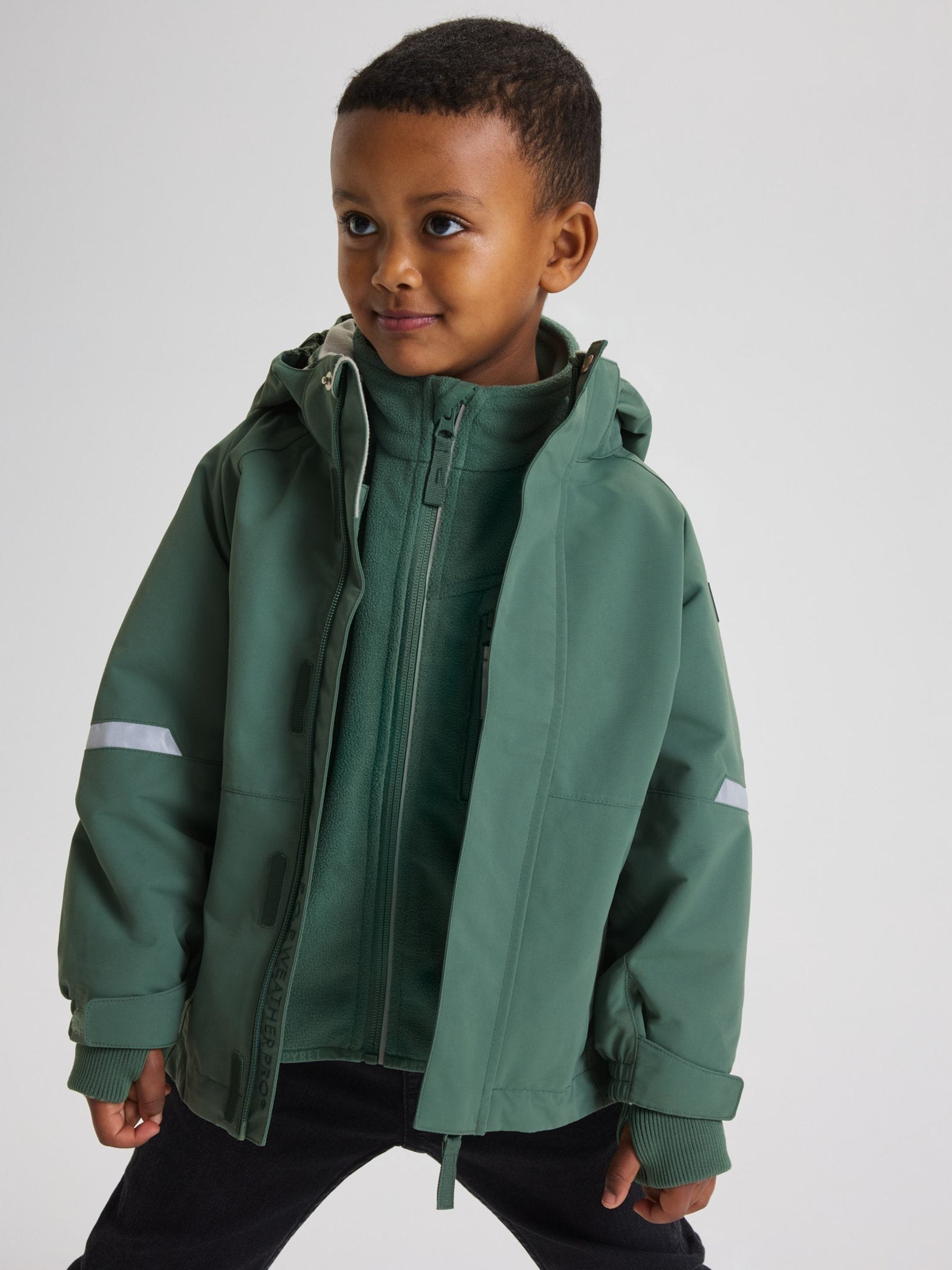 Dsiney Kidz - Polarn O. Pyret Green Waterproof Shell Coat image 1