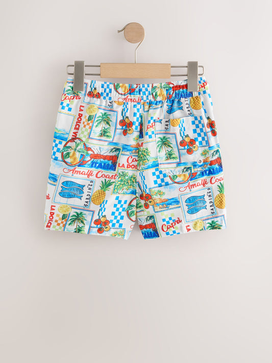 White Postcard Printed Swim Shorts (3-16yrs) image 2