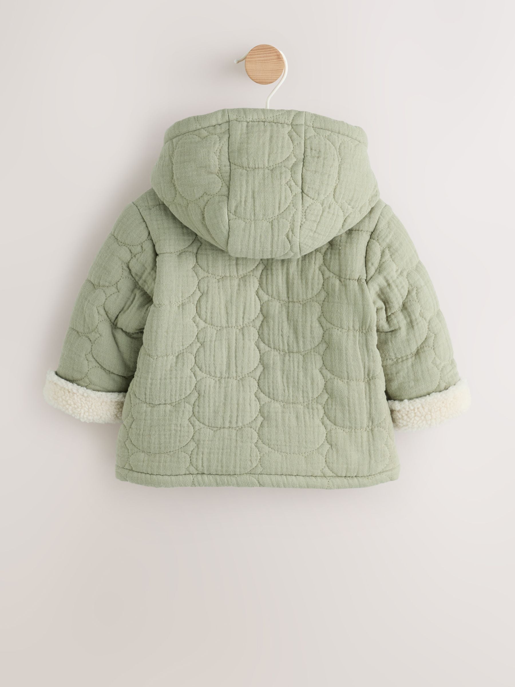 Dsiney Kidz - Sage Green Crinkle Bear Face Quilted Baby Jacket (0mths-2yrs) image 2