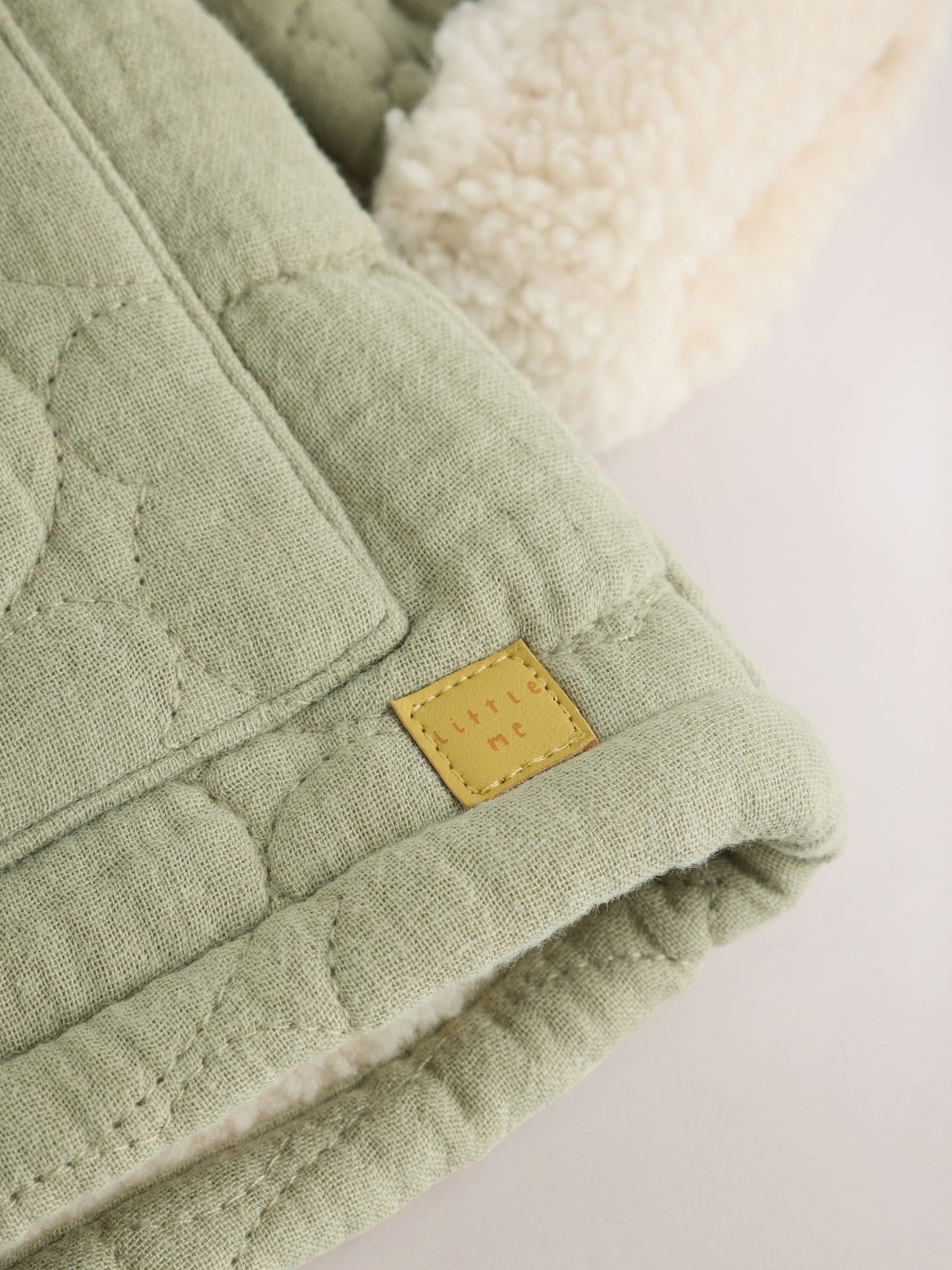 Dsiney Kidz - Sage Green Crinkle Bear Face Quilted Baby Jacket (0mths-2yrs) image 5