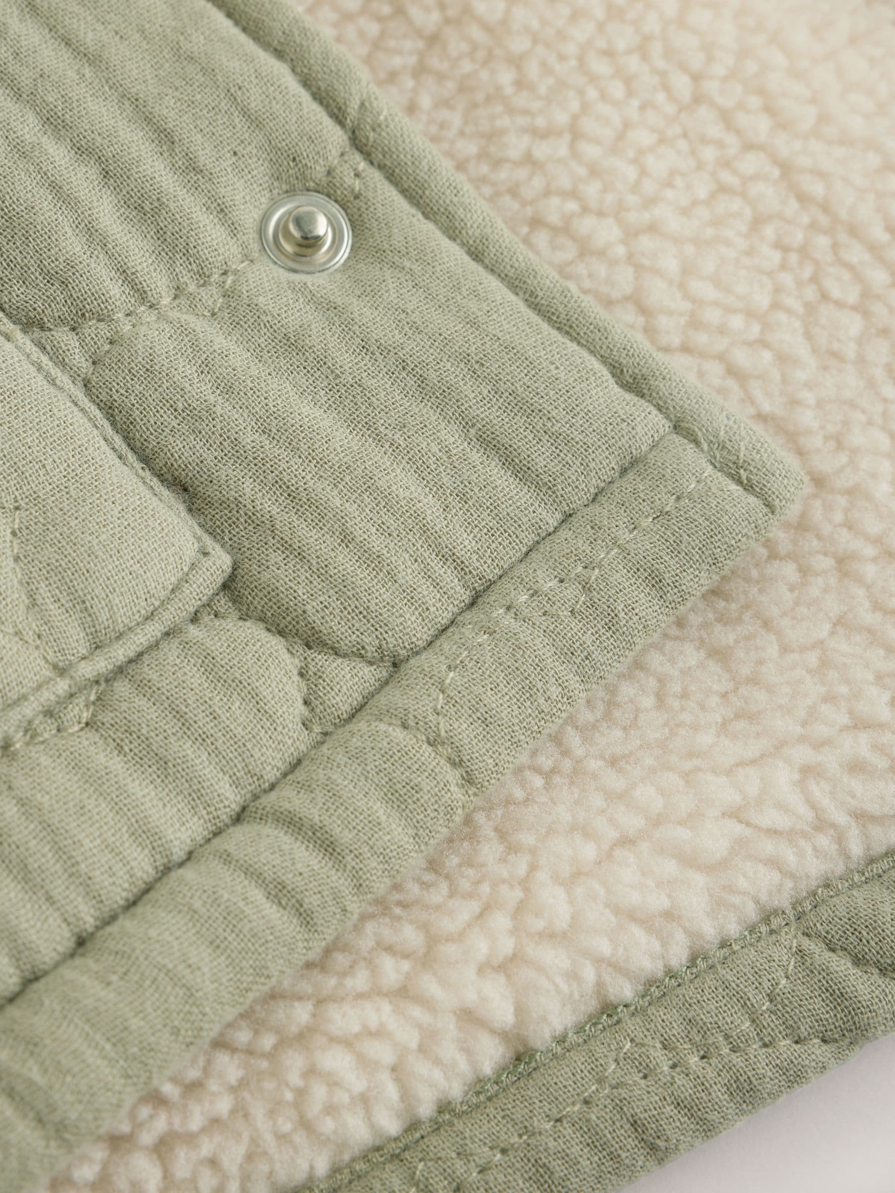 Dsiney Kidz - Sage Green Crinkle Bear Face Quilted Baby Jacket (0mths-2yrs) image 6