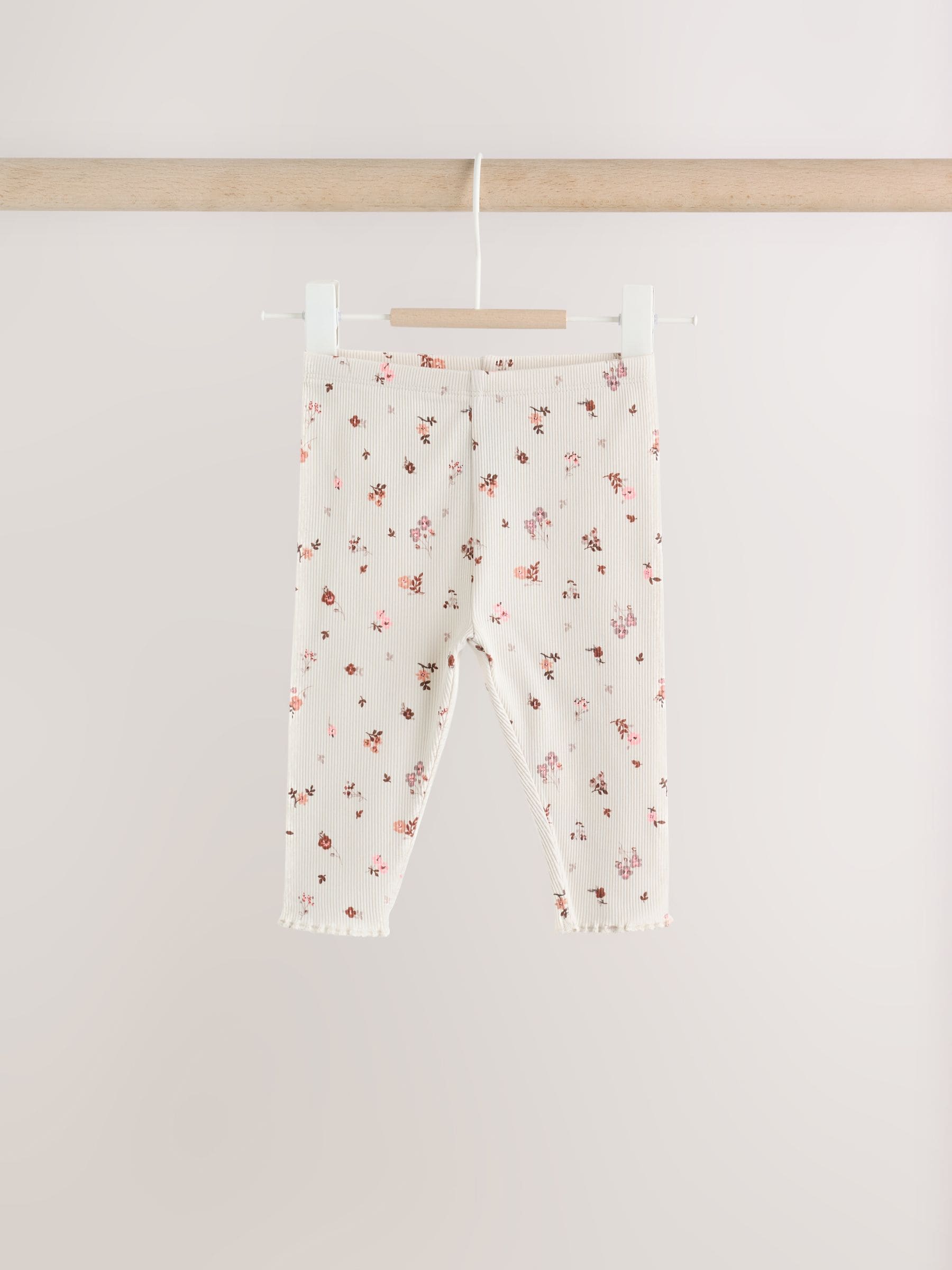 Ecru Floral Peplum Top and Leggings Baby Set (0mths-2yrs) image 3
