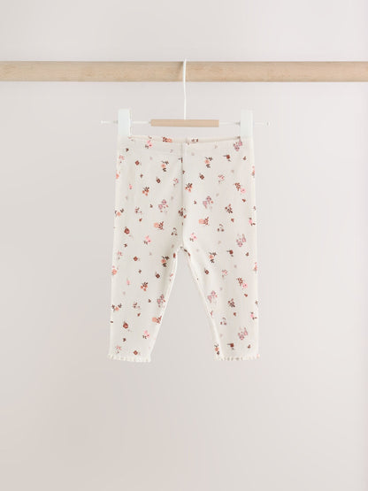 Ecru Floral Peplum Top and Leggings Baby Set (0mths-2yrs) image 3