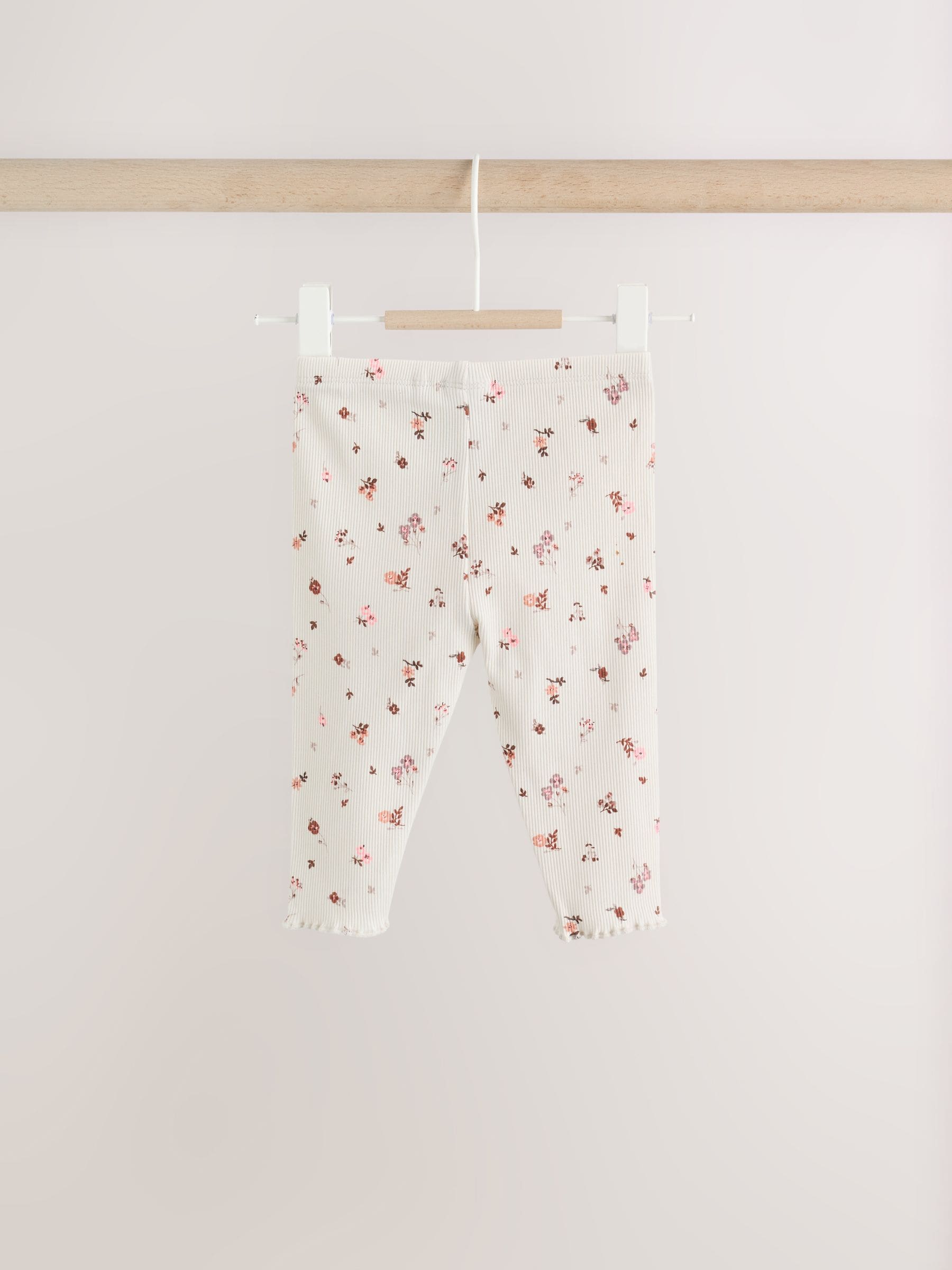 Ecru Floral Peplum Top and Leggings Baby Set (0mths-2yrs) image 4