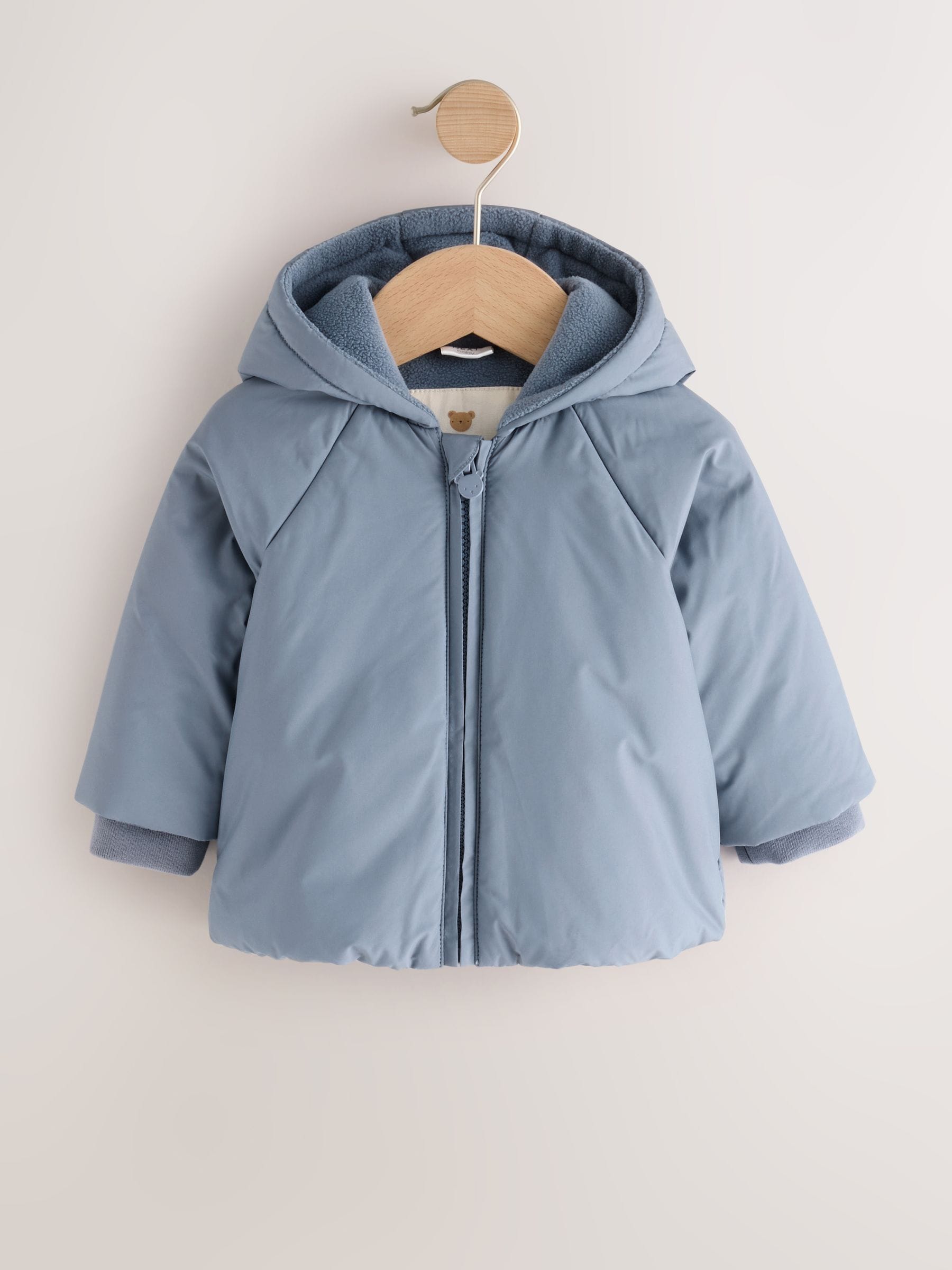 Dsiney Kidz - Blue Hooded Mid-Weight Fleece Lined Puffer Baby Jacket (0mths-2yrs) image 1