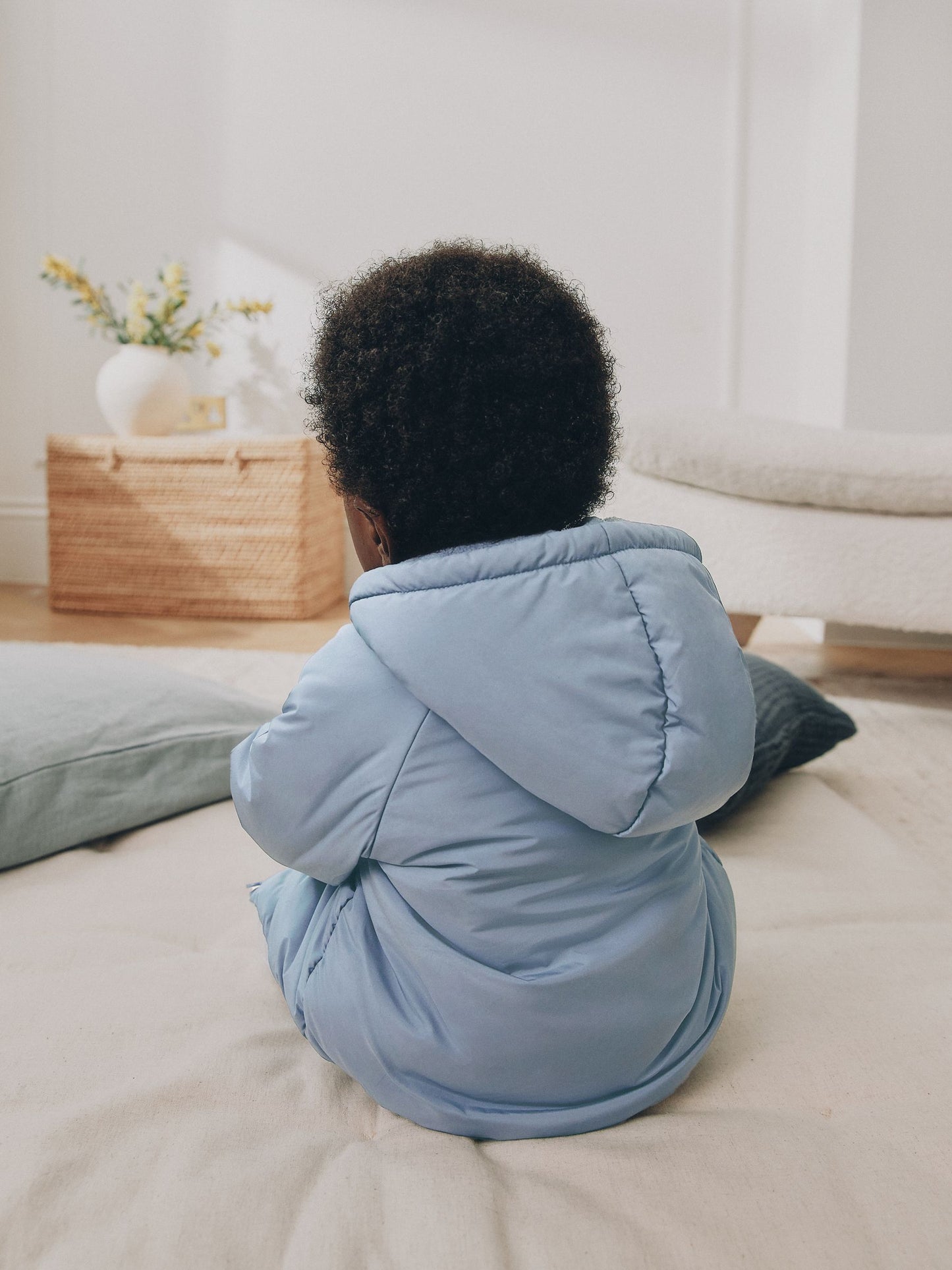 Dsiney Kidz - Blue Hooded Mid-Weight Fleece Lined Puffer Baby Jacket (0mths-2yrs) image 3