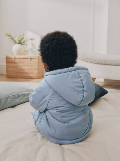 Dsiney Kidz - Blue Hooded Mid-Weight Fleece Lined Puffer Baby Jacket (0mths-2yrs) image 3