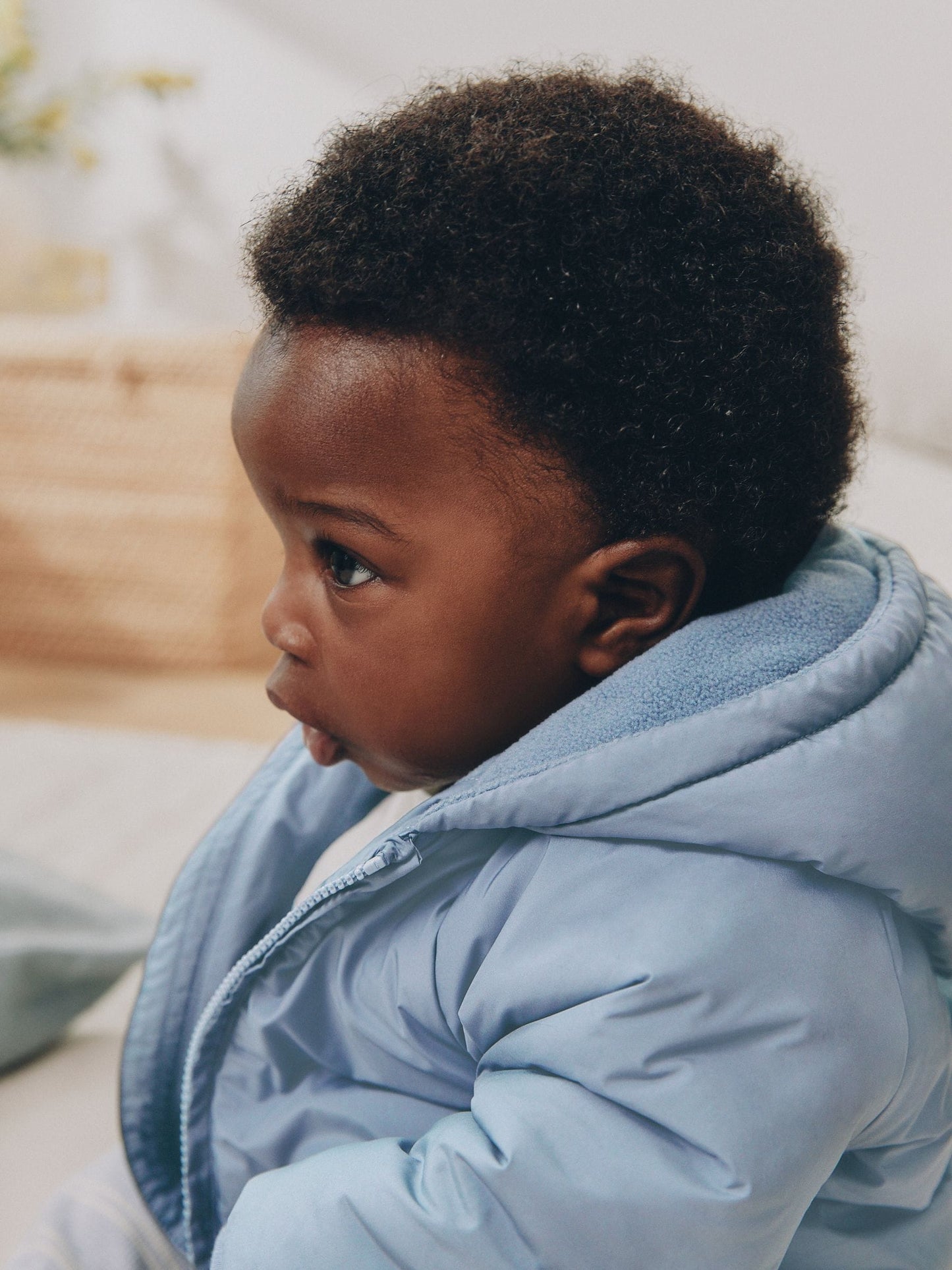Dsiney Kidz - Blue Hooded Mid-Weight Fleece Lined Puffer Baby Jacket (0mths-2yrs) image 4