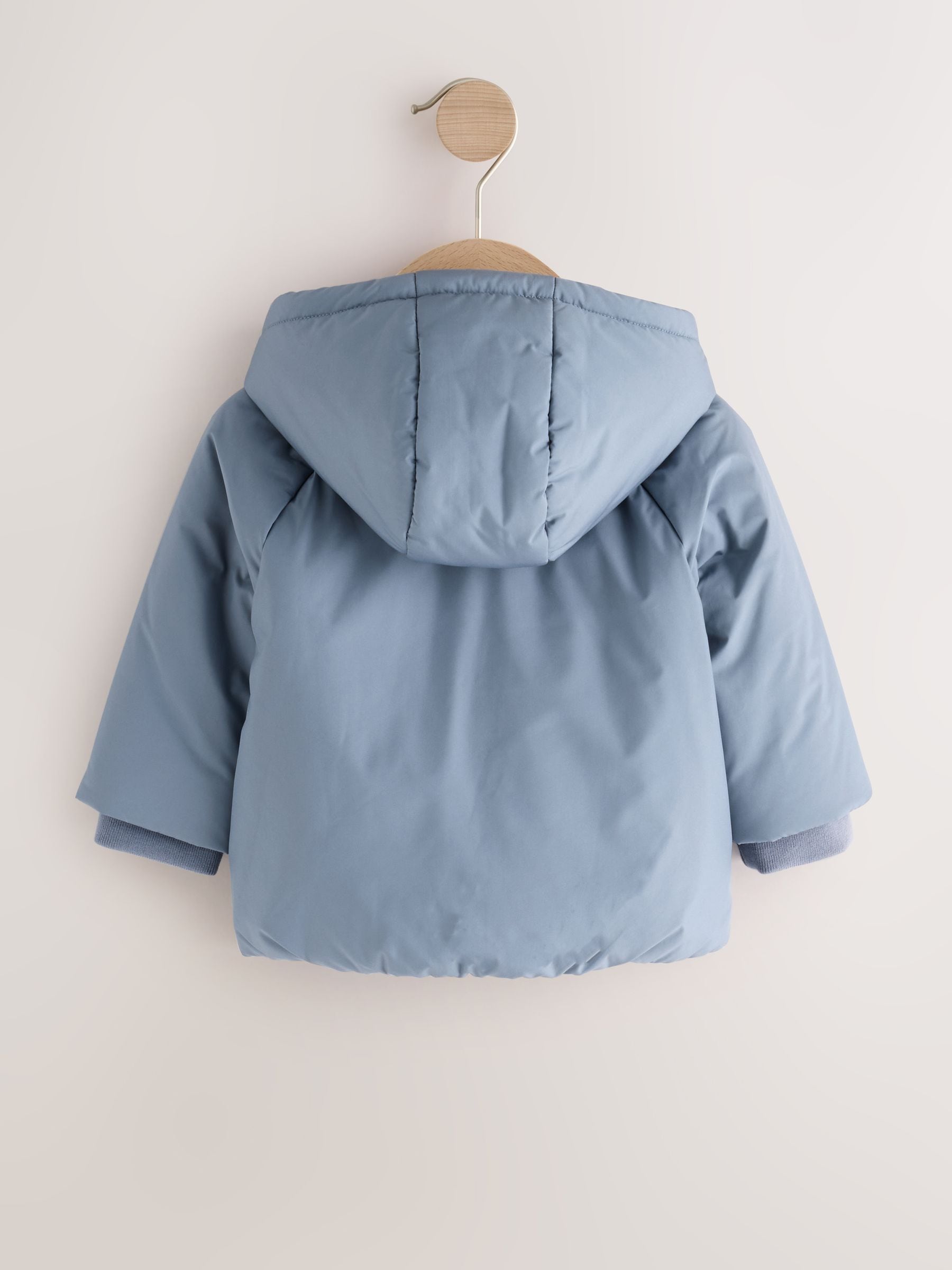 Dsiney Kidz - Blue Hooded Mid-Weight Fleece Lined Puffer Baby Jacket (0mths-2yrs) image 6