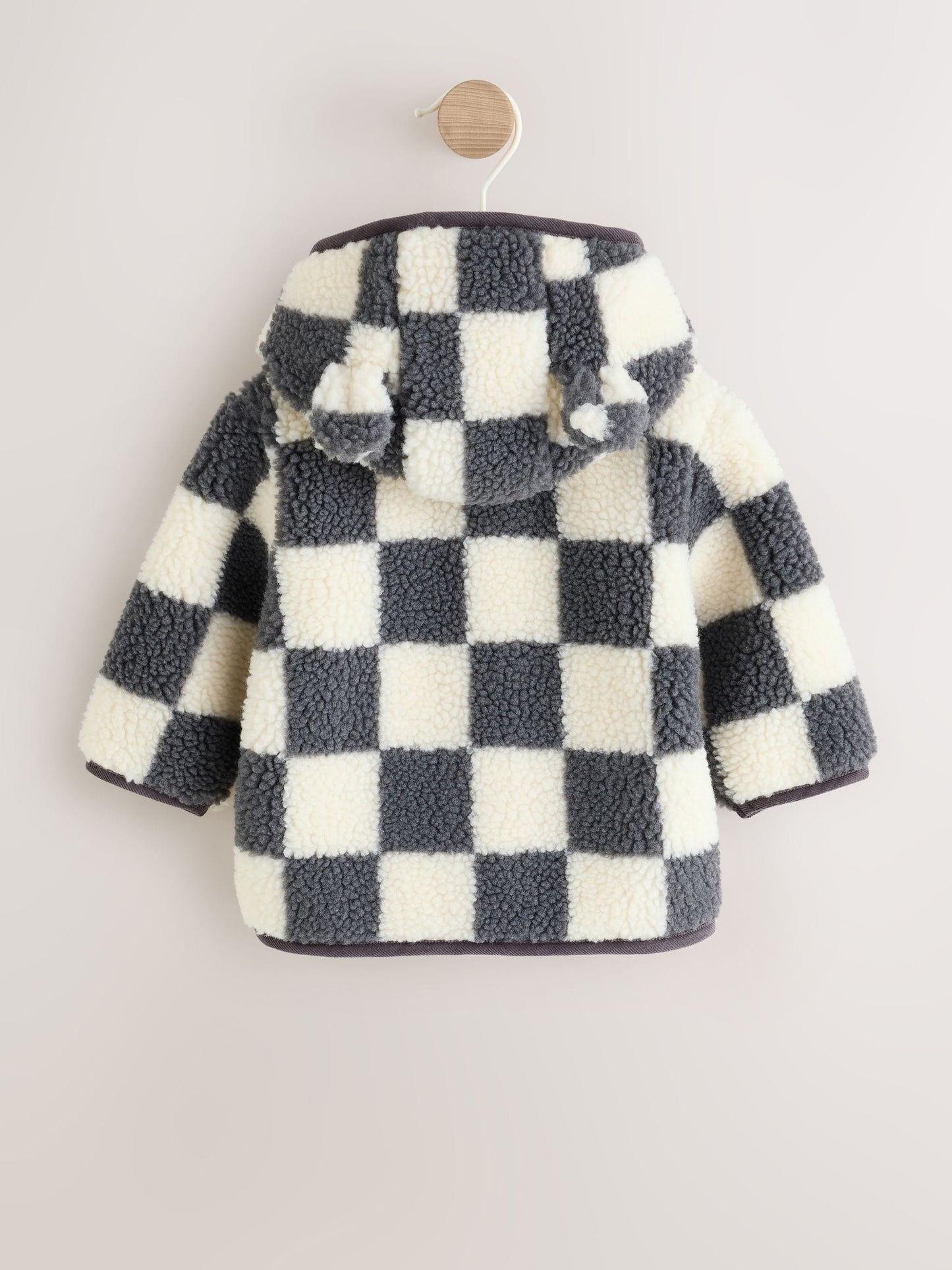 Dsiney Kidz - Grey Checkerboard Hooded Borg Baby Jacket (0mths-2yrs) image 3