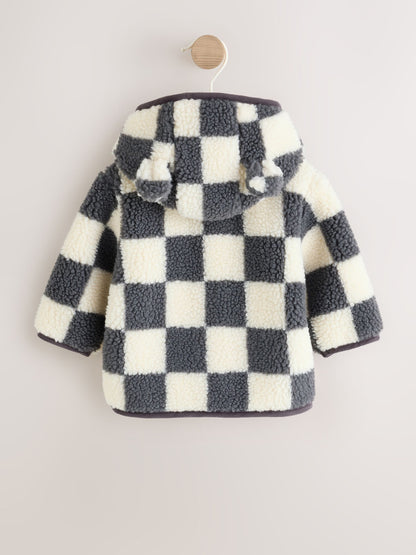 Dsiney Kidz - Grey Checkerboard Hooded Borg Baby Jacket (0mths-2yrs) image 3