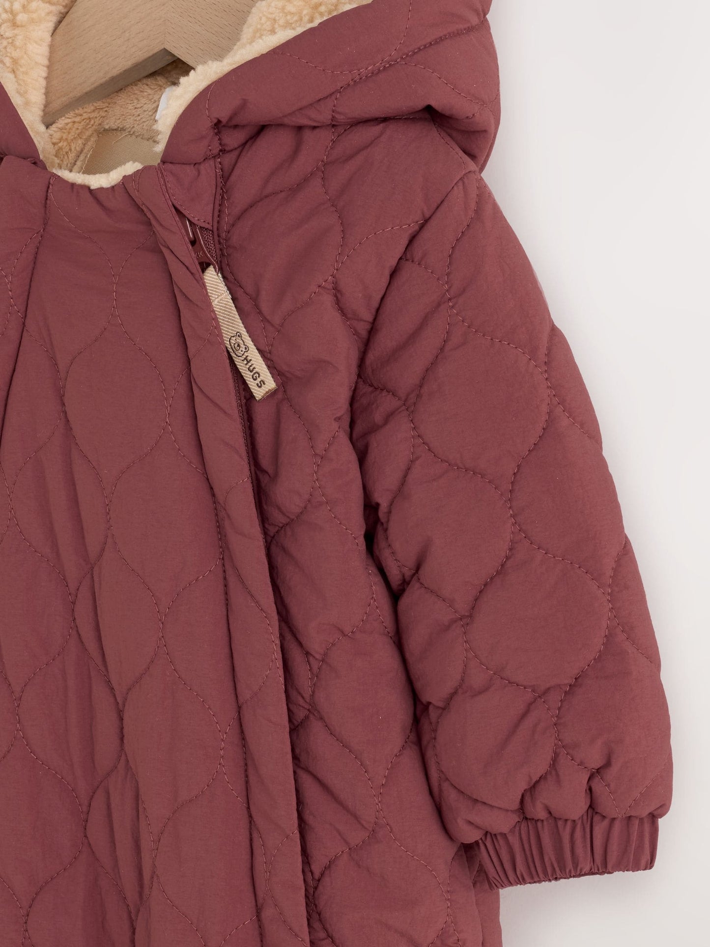 Dsiney Kidz - Burgundy Red Quilted Hooded Nylon Baby All-In-One (0-18mths) image 3