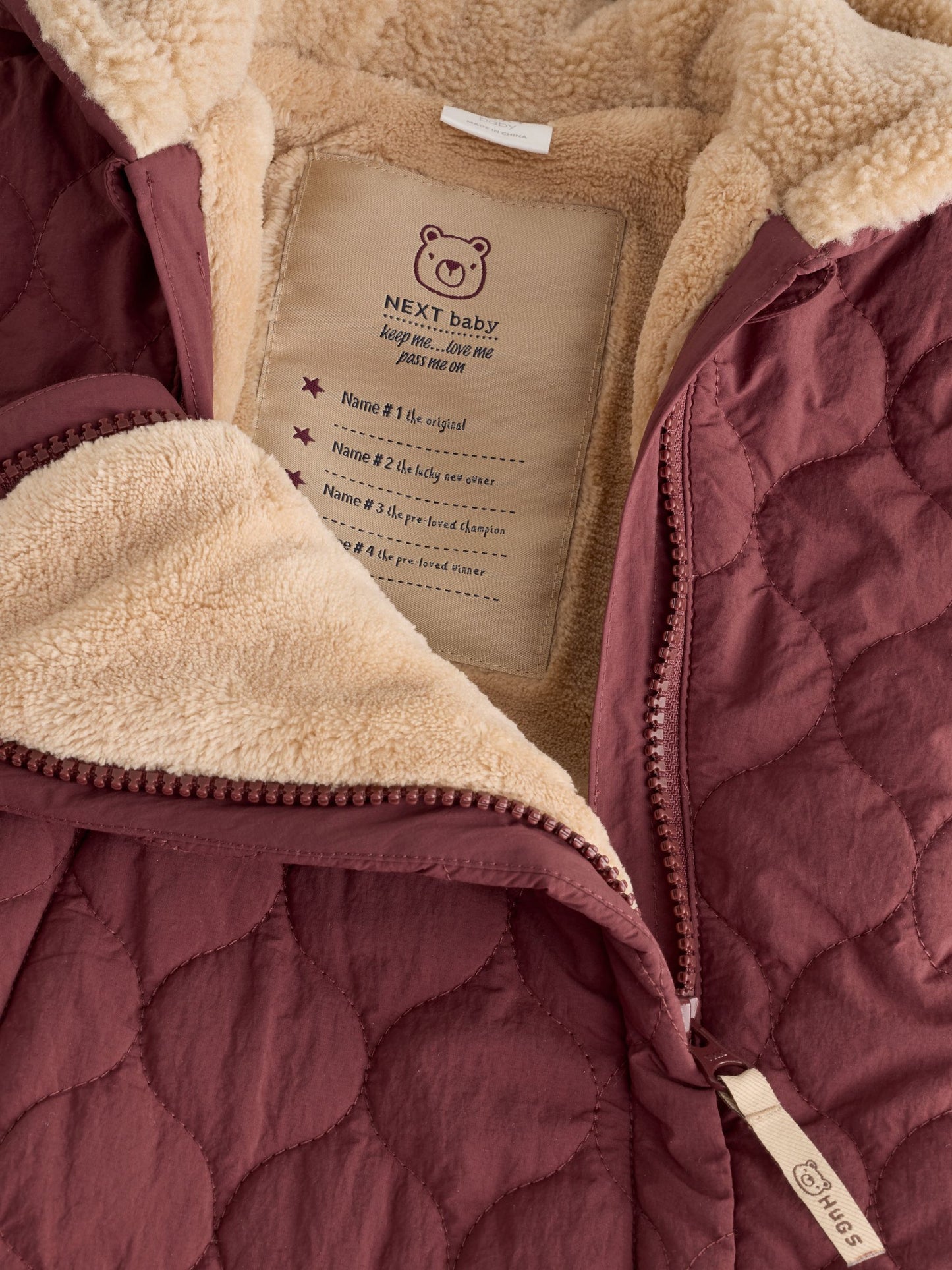 Dsiney Kidz - Burgundy Red Quilted Hooded Nylon Baby All-In-One (0-18mths) image 4