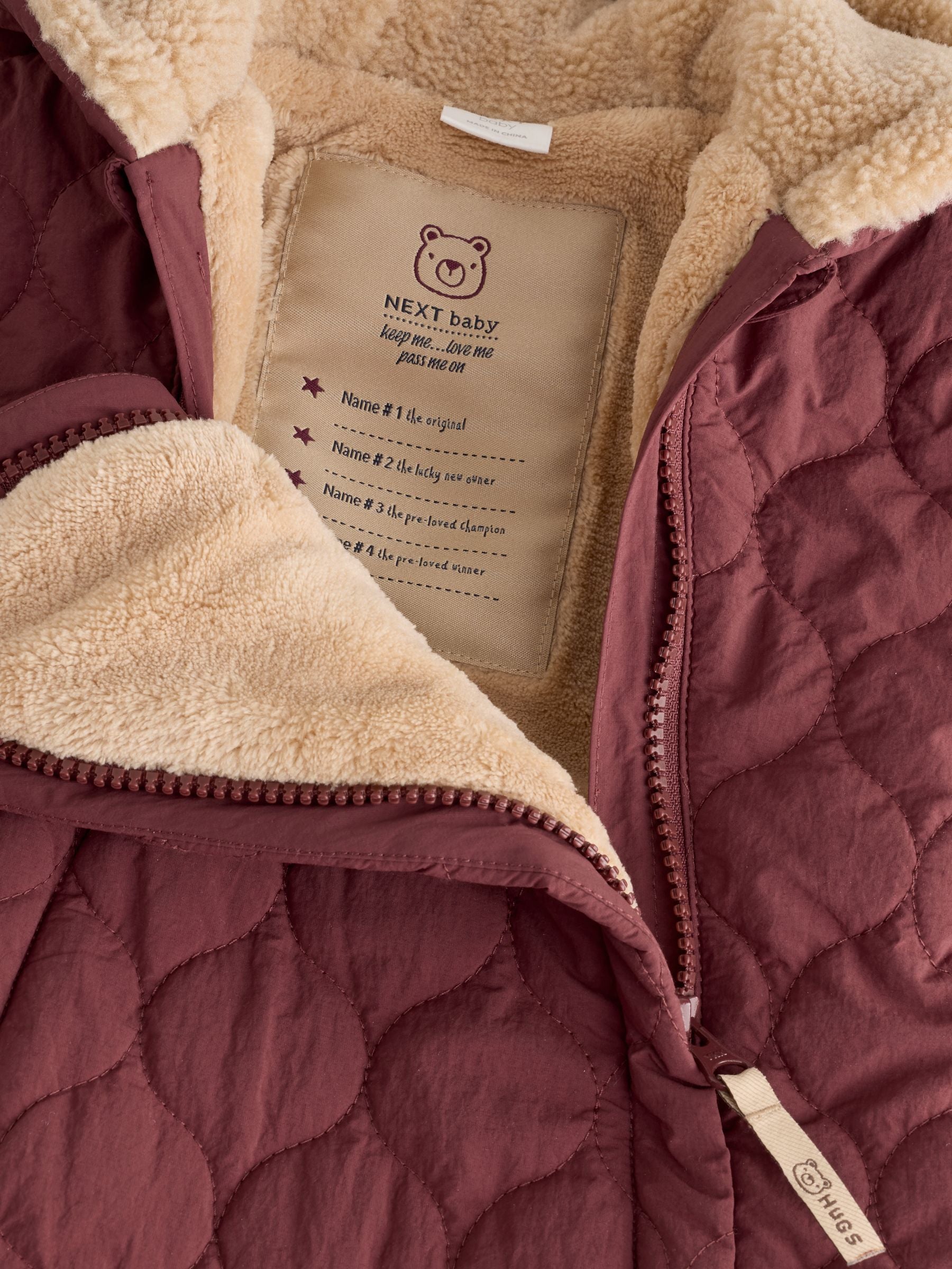 Dsiney Kidz - Burgundy Red Quilted Hooded Nylon Baby All-In-One (0-18mths) image 4