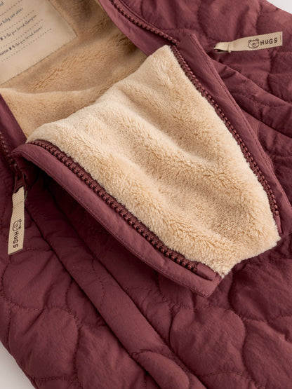 Dsiney Kidz - Burgundy Red Quilted Hooded Nylon Baby All-In-One (0-18mths) image 7