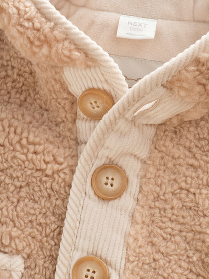 Caramel Borg Hooded Fleece Lined Baby Jacket - image 3