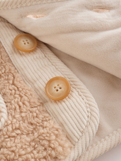 Caramel Borg Hooded Fleece Lined Baby Jacket - image 4
