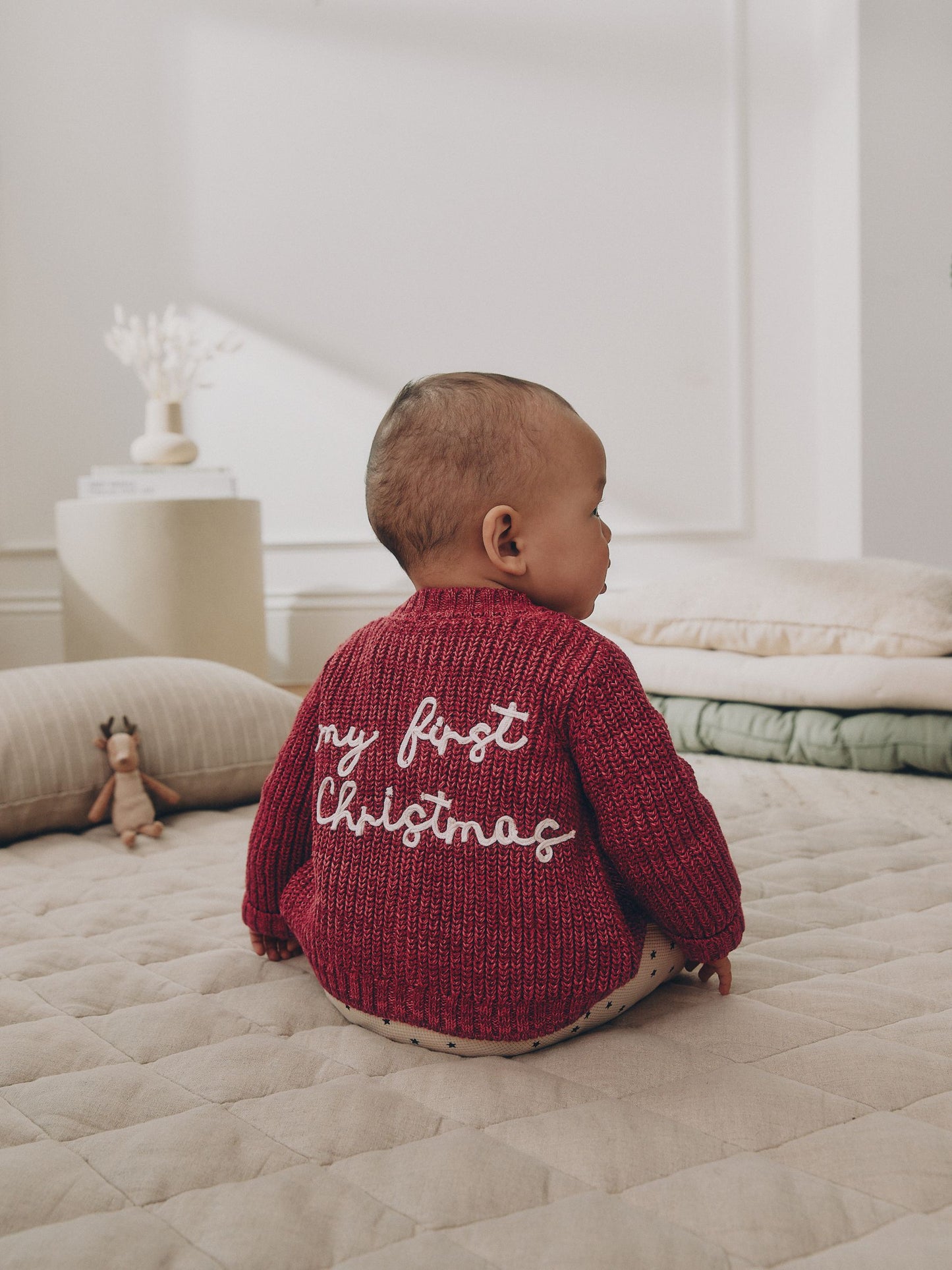 Dsiney Kidz - Red My First Christmas Knitted Baby Cardigan (0-18mths) image 2