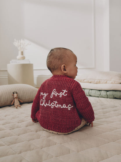 Dsiney Kidz - Red My First Christmas Knitted Baby Cardigan (0-18mths) image 2
