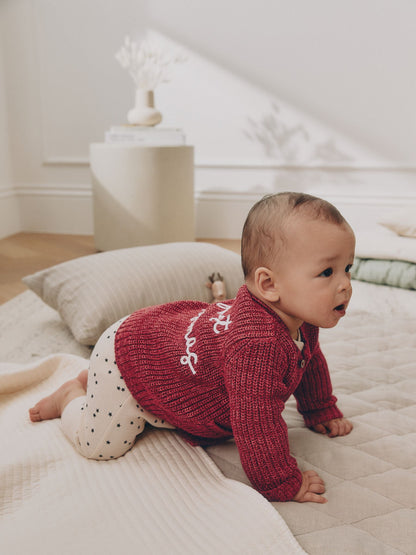 Dsiney Kidz - Red My First Christmas Knitted Baby Cardigan (0-18mths) image 3