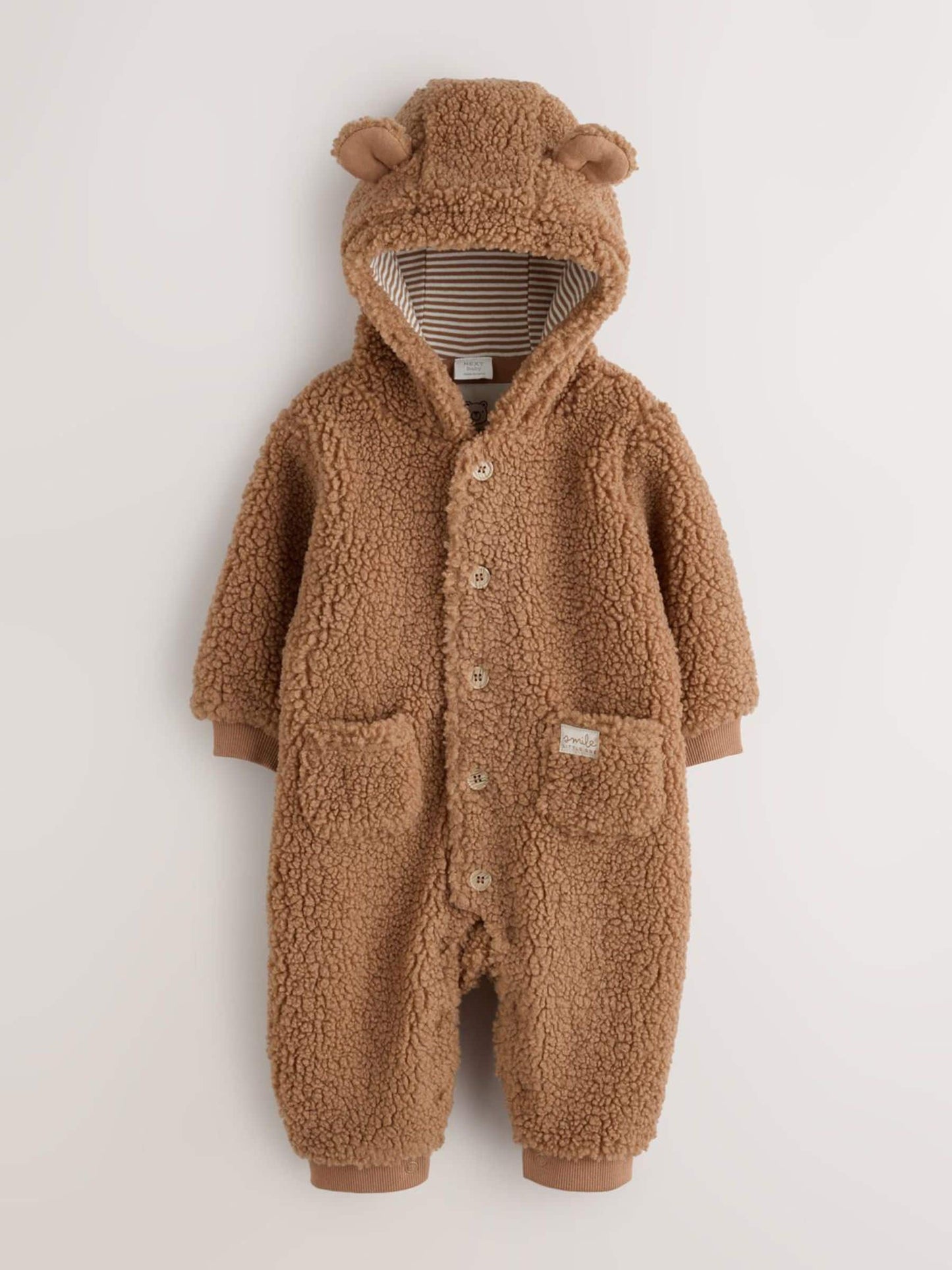 Brown Borg Hooded Baby Pramsuit image 2