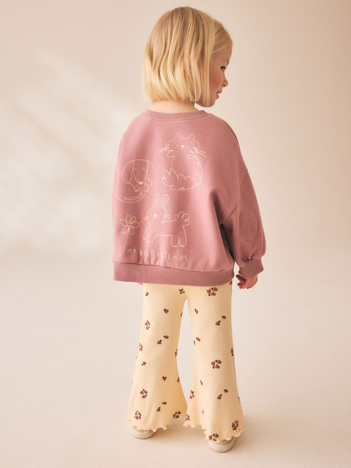Pink Ditsy Pets Sweatshirt and Flare Leggings Set (3mths-7yrs) image 1