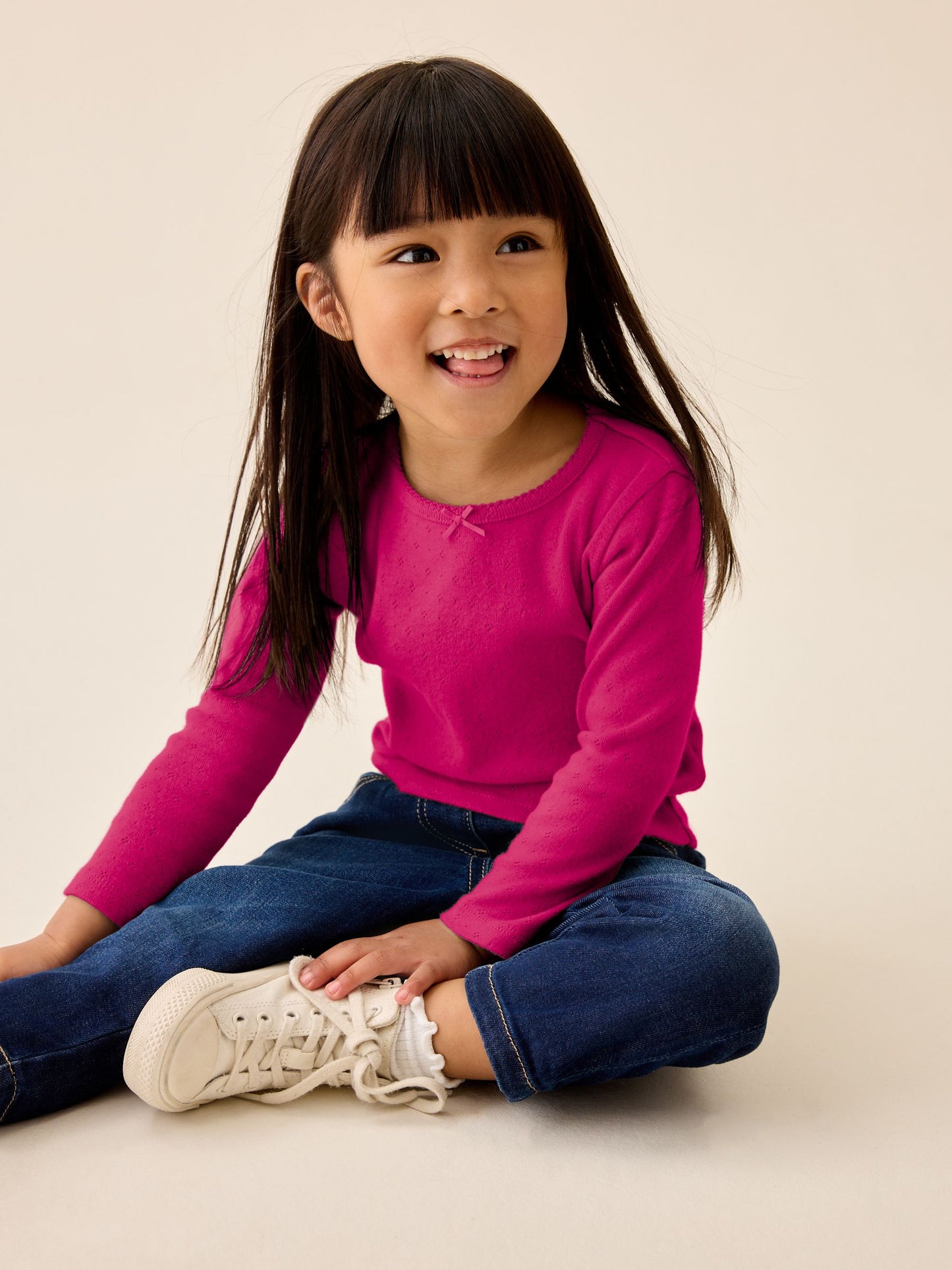 Dsiney Kidz - Pink Berry Long Sleeve Pointelle Top (3mths-7yrs) image 1