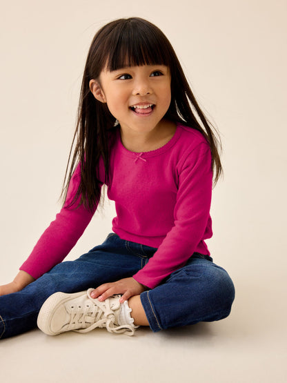 Dsiney Kidz - Pink Berry Long Sleeve Pointelle Top (3mths-7yrs) image 1
