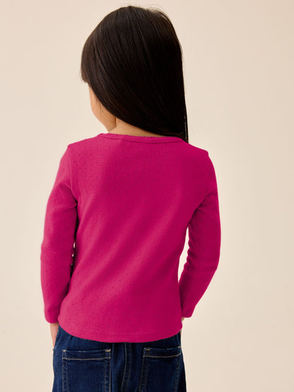 Dsiney Kidz - Pink Berry Long Sleeve Pointelle Top (3mths-7yrs) image 3