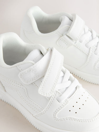 White Standard Fit (F) Touch Fastening Elastic Lace Trainers image 6