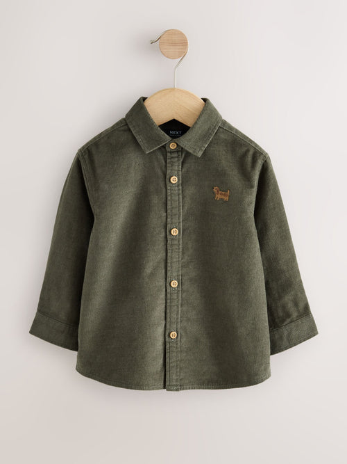 Dsiney Kidz - Green Dog Embroidery Long Sleeve Cord Shirt (3mths-7yrs) image 1