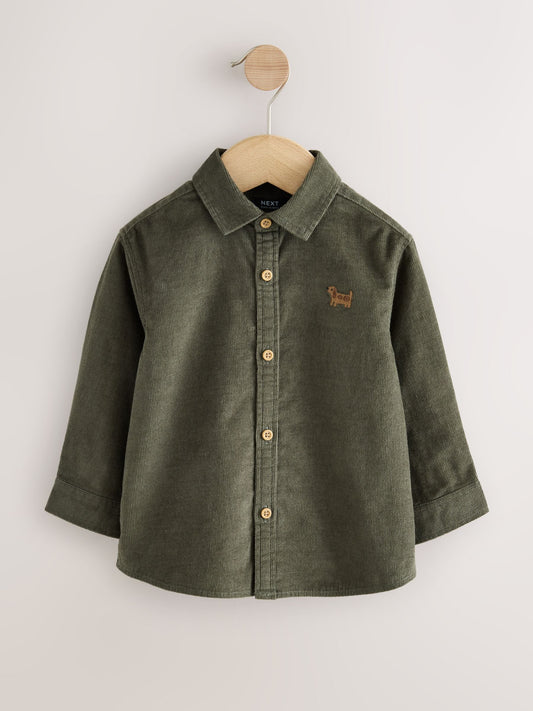 Dsiney Kidz - Green Dog Embroidery Long Sleeve Cord Shirt (3mths-7yrs) image 1