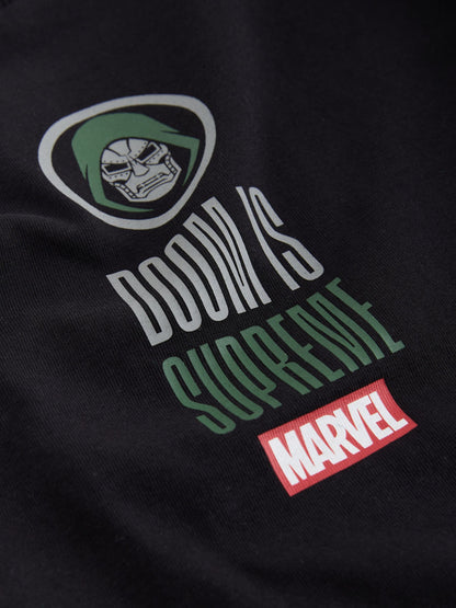 Black Dr Doom Back Print Marvel T-Shirt (3-16yrs) - image 3