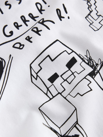 White Single Minecraft T-Shirt (3-16yrs) - image 3