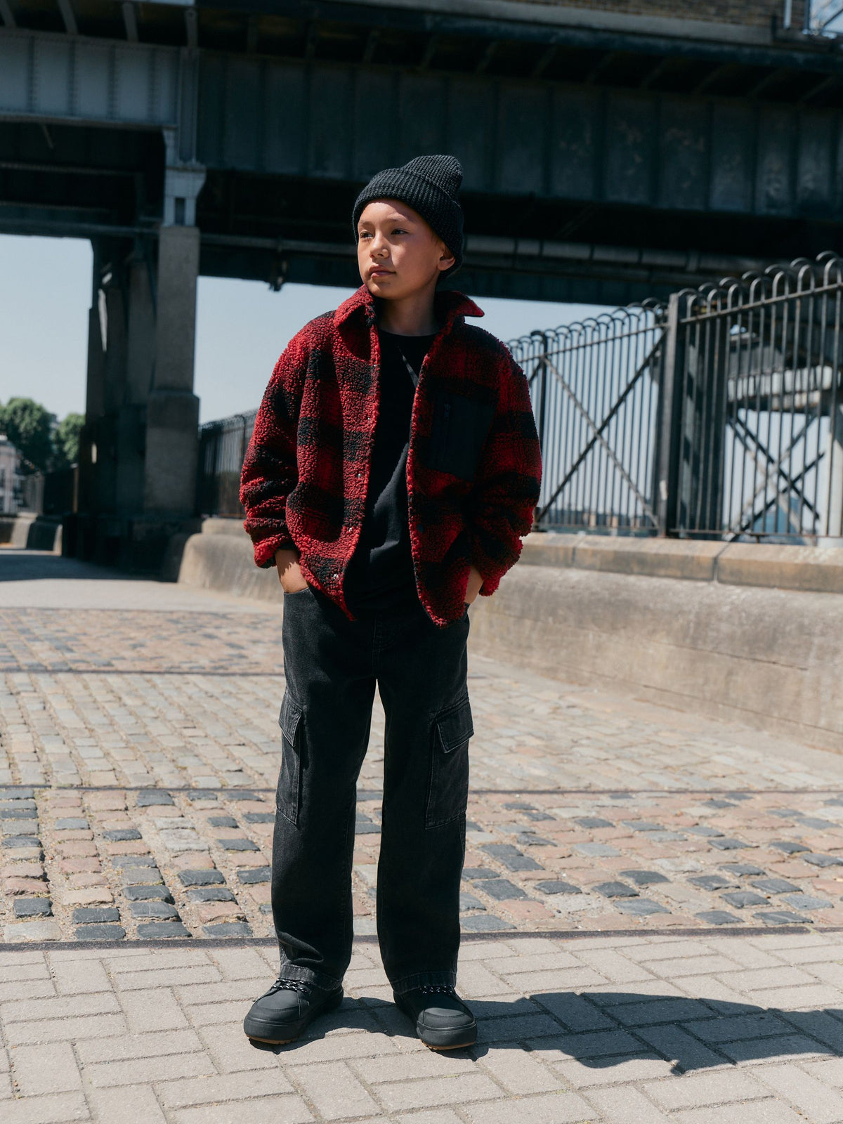 Red Check Borg Fleece Shacket (3-16yrs) - image 2