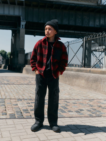 Red Check Borg Fleece Shacket (3-16yrs) - image 2