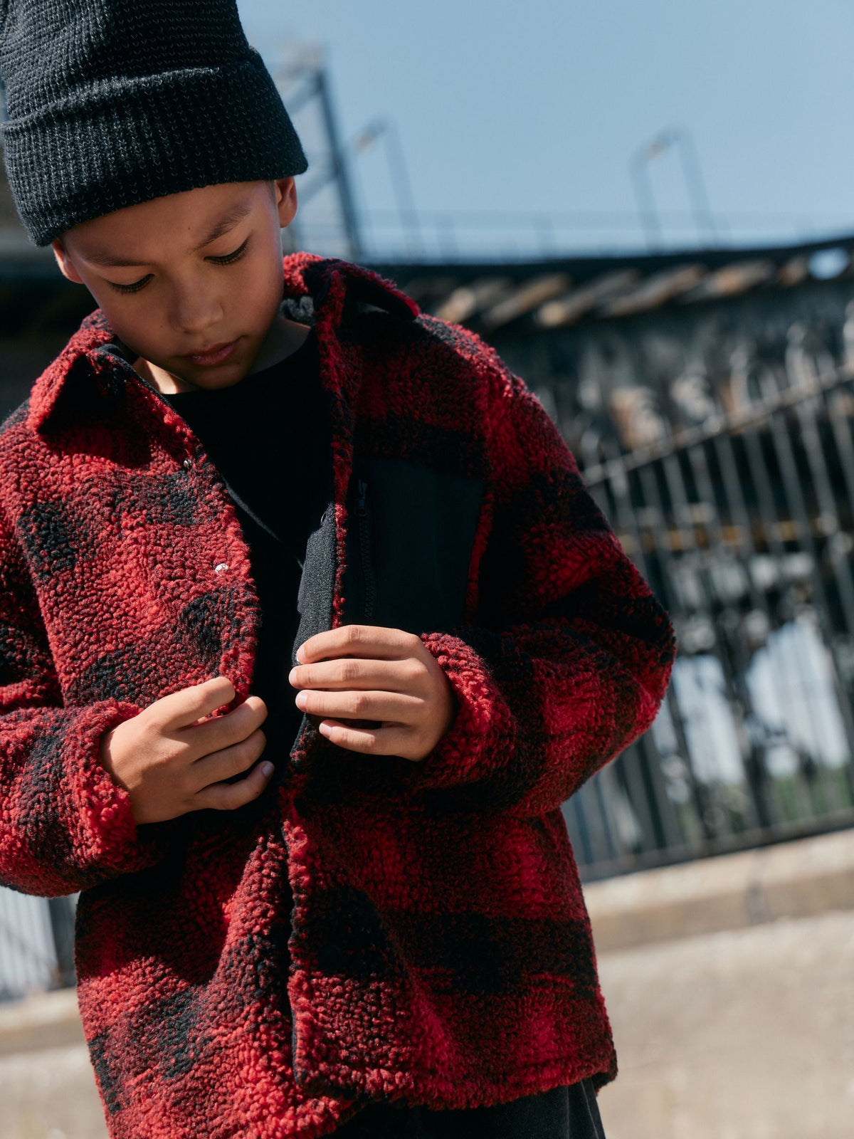 Red Check Borg Fleece Shacket (3-16yrs) - image 3