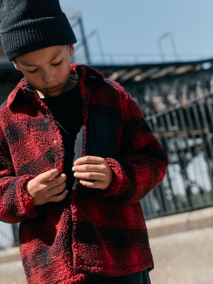 Red Check Borg Fleece Shacket (3-16yrs) - image 3