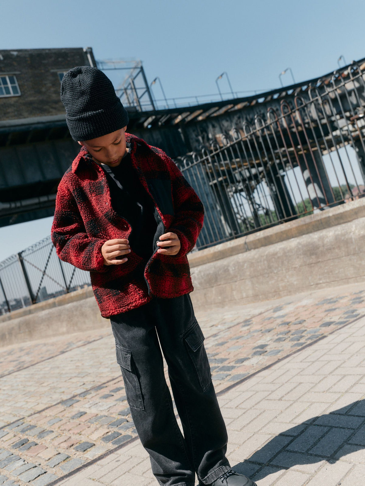 Red Check Borg Fleece Shacket (3-16yrs) - image 4