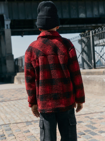 Red Check Borg Fleece Shacket (3-16yrs) - image 5