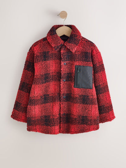 Red Check Borg Fleece Shacket (3-16yrs) - image 6