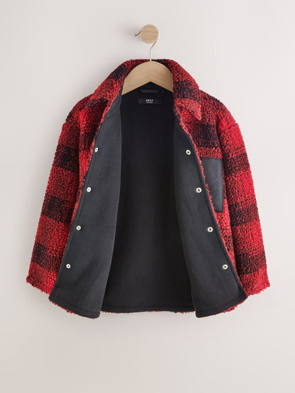 Red Check Borg Fleece Shacket (3-16yrs) - image 8