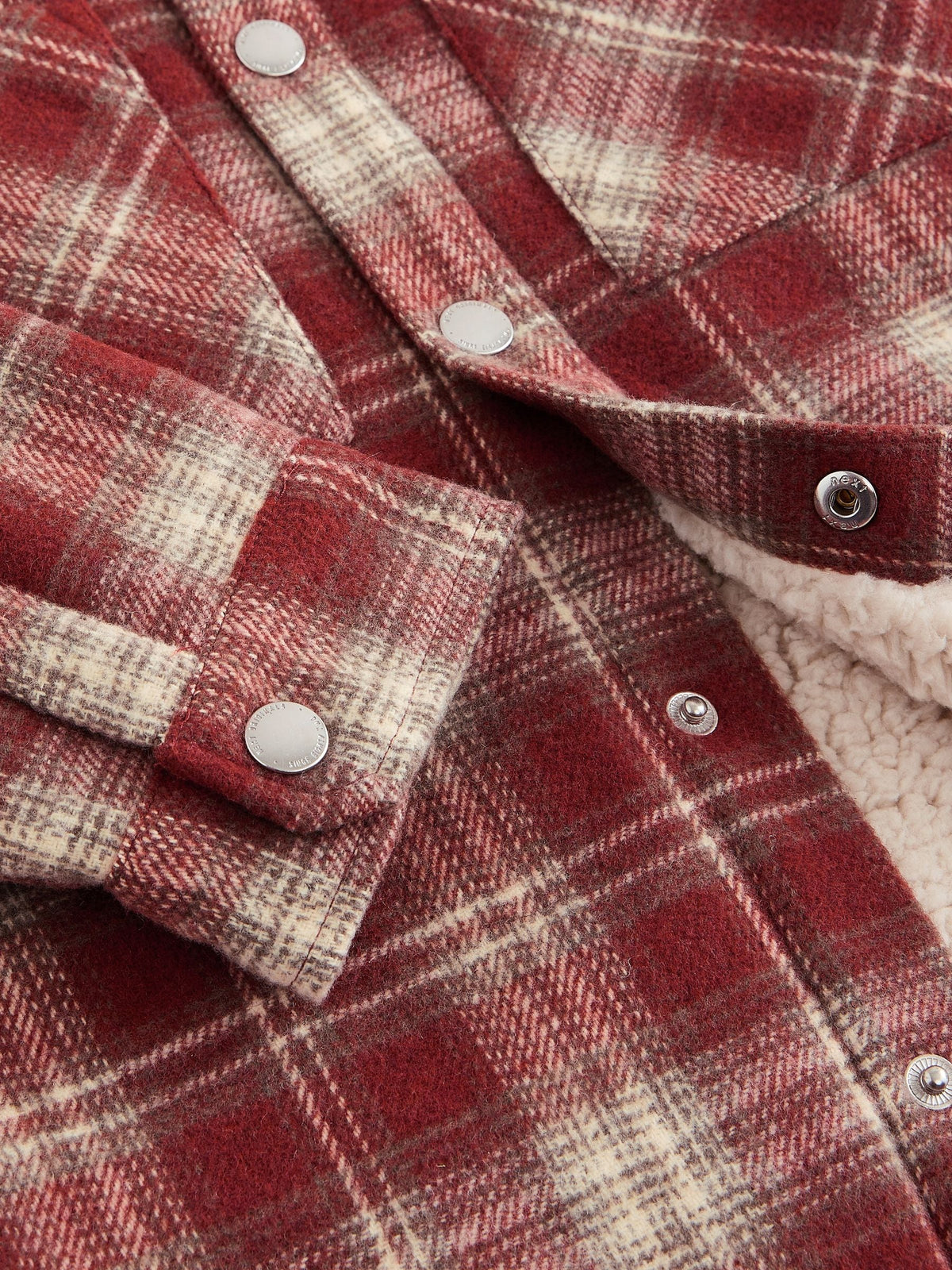 Rust Red Check Borg Lined Shacket (3-16yrs) - image 10