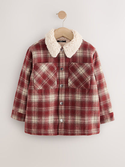 Rust Red Check Borg Lined Shacket (3-16yrs) - image 6