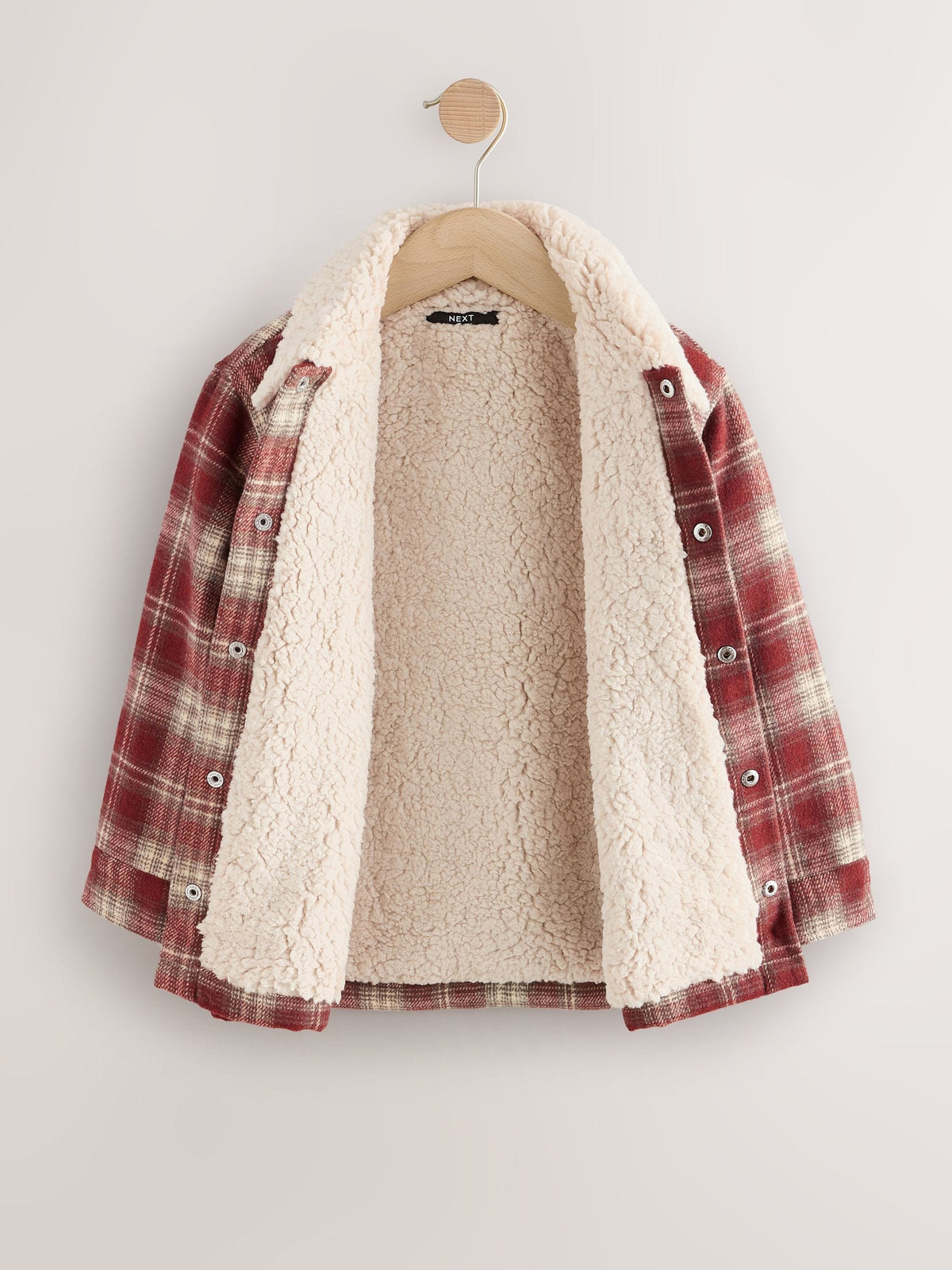 Rust Red Check Borg Lined Shacket (3-16yrs) - image 7