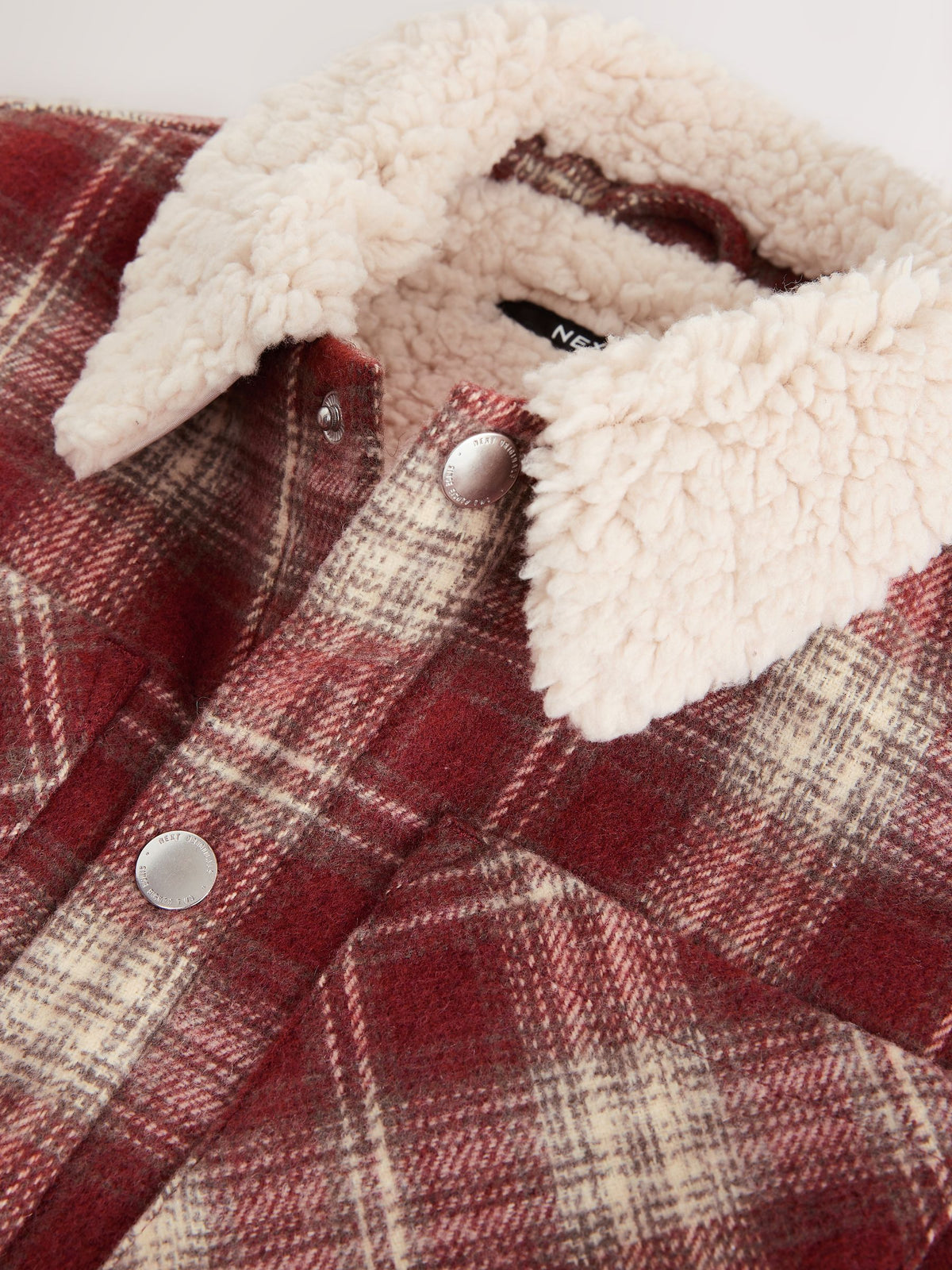 Rust Red Check Borg Lined Shacket (3-16yrs) - image 9